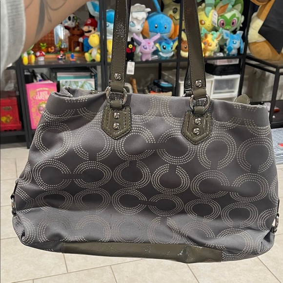 Coach Gray and Black Patterned Tote Bag - Picture 3 of 6